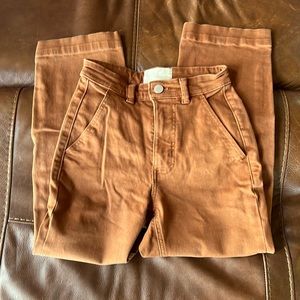 Everlane Straight Leg Crop pants Cocoa brown women’s size 00